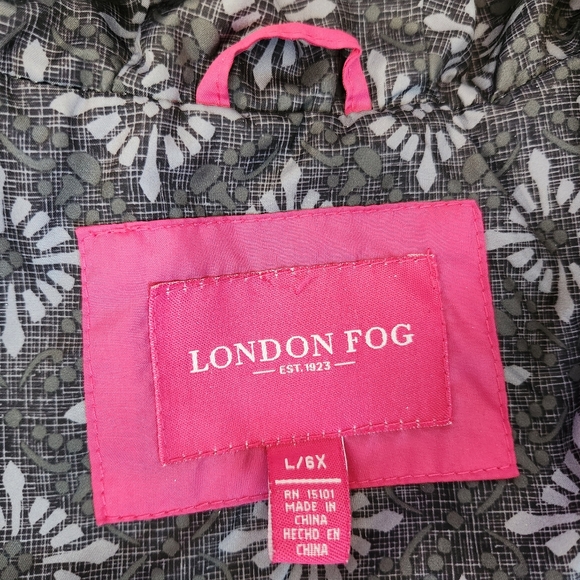 Girl's London Fog Gradient-Pink Fleece Lined Full Zip Hooded Puffer Jacket L/6X - Picture 14 of 16